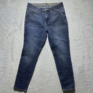 Lee Women's Size 10‎ Dark Blue Relaxed Fit Straight Leg Mid Rise Stretch Jeans